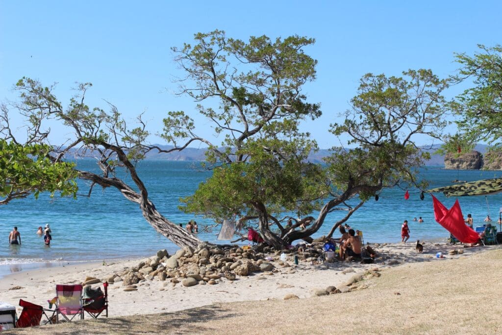 People on the beach at Playa Rajada in Northern Guanacaste